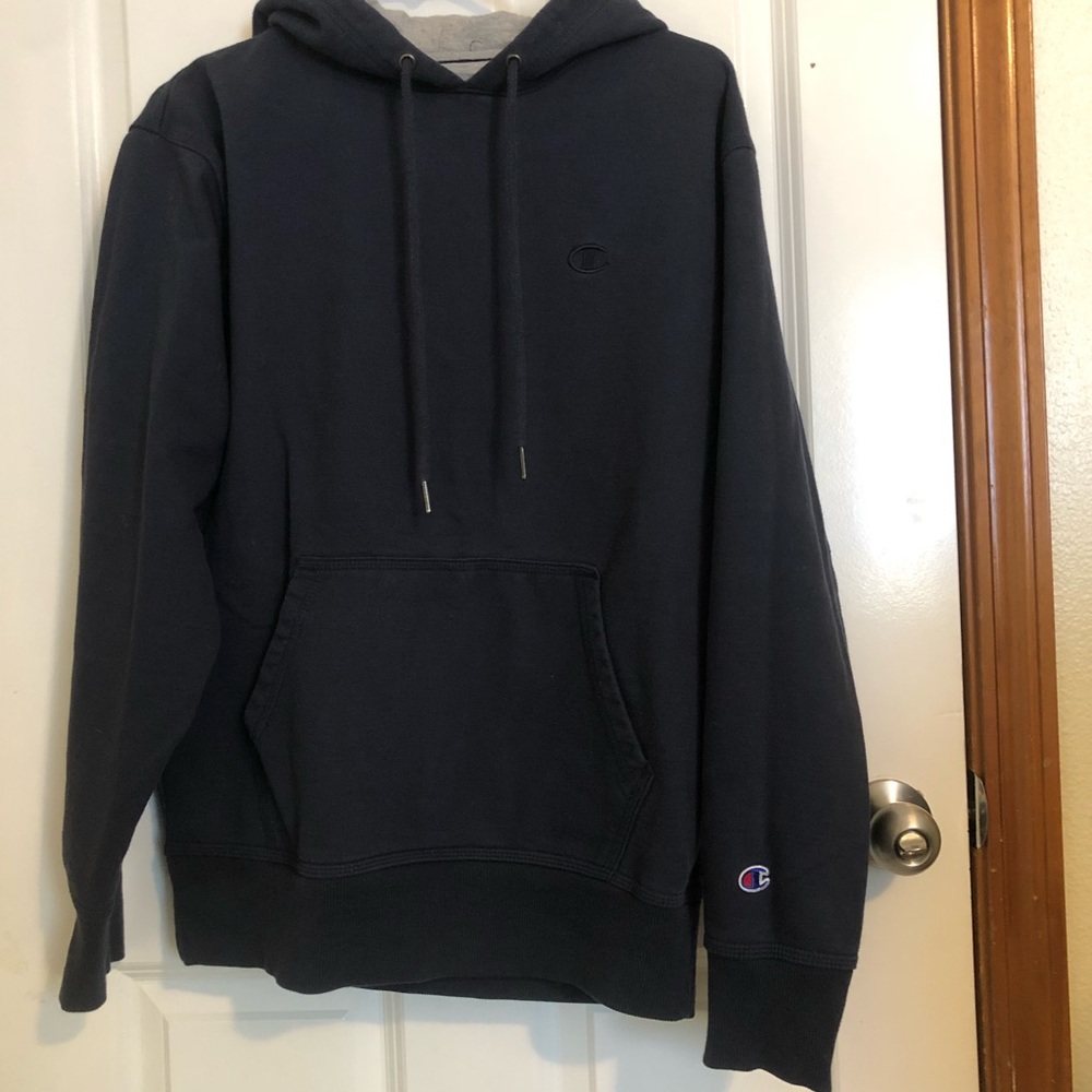 Champion Men’s Hoodie (Medium, Navy) PREOWNED CONDITION